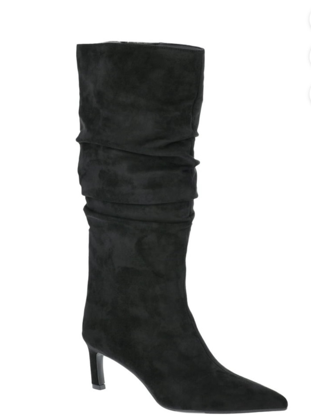 SOLD Time and Tru Black Slouch Knee-High Pointed Toe Heeled Boot